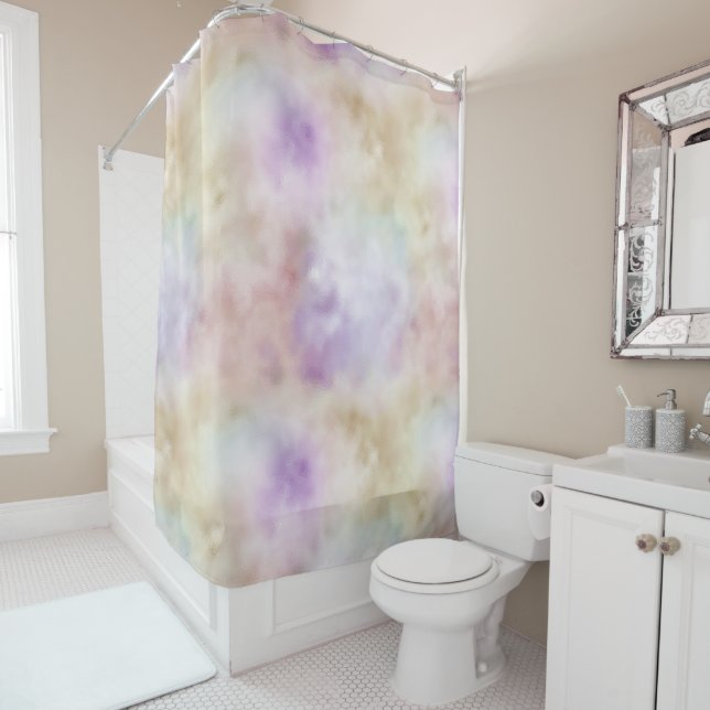Rideaux De Douche Dreamy Gold Purple Ombre      (En situation)