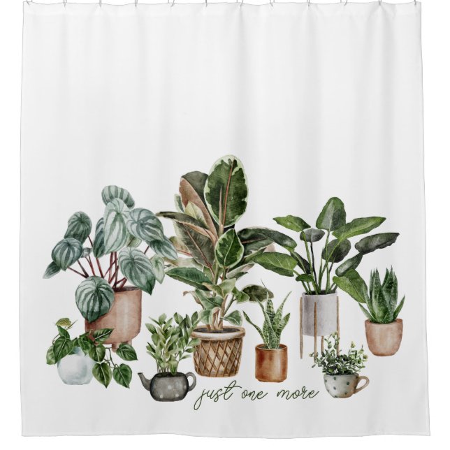Rideaux De Douche Drôle Amoureux de Plante "Juste un Plante de plus" (Devant)