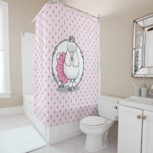 Rideaux De Douche Drôle Ballet Ballerina Princess Poodle Dog (blanc)