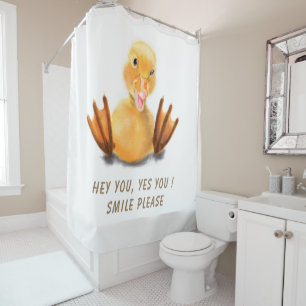 Rideaux De Douche Drôle Canard Joué Wink Joyeux Smile Cartoon