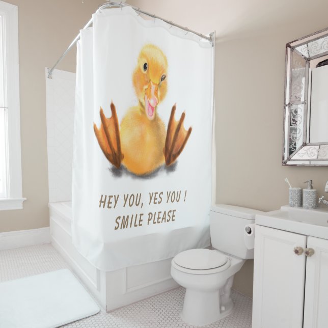 Rideaux De Douche Drôle Canard Joué Wink Joyeux Smile Cartoon (En situation)