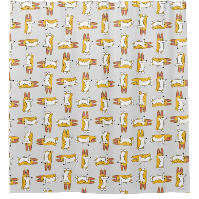 Rideaux De Douche Drôle Cartoon Corgi Motif (Devant)