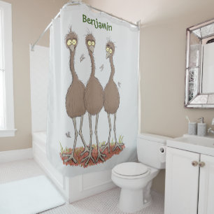 Rideaux De Douche Drôle dessin animé du trio australien emu