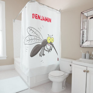 Rideaux De Douche Drôle dessin d'insecte moustique