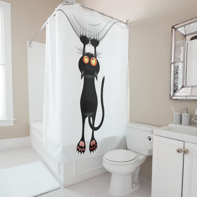 Rideaux De Douche Drôle Hang dans There Kitty (En situation)