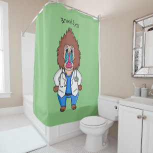 Rideaux De Douche Drôle manuel dessin d'un médecin