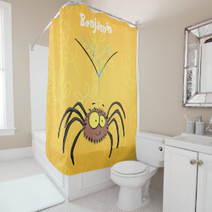 Rideaux De Douche Drôle mignon dessin animé d'araignée moelleuse