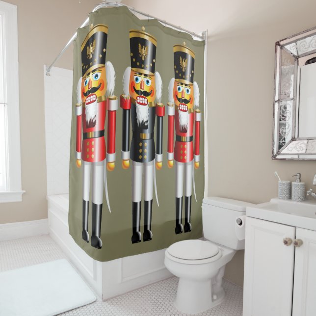 Rideaux De Douche Drôle Noeuds de Noël Jouets Soldats (En situation)