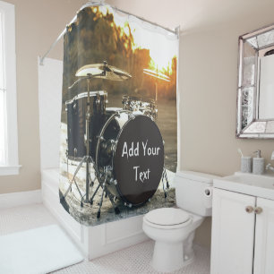 Rideaux De Douche Drum Kit Drummer Rock Personnaliser la Personnalis