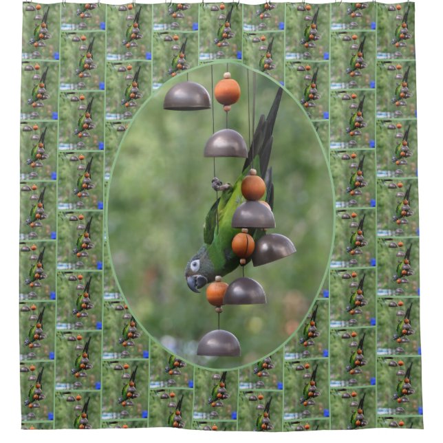 Rideaux De Douche Dusky Conure Parrot Upside Down Bird  (Devant)