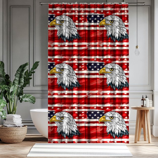 Rideaux De Douche Eagle Emblem Curtain Bold Patriotic Bath Design (Eagle Emblem Curtain Bold Patriotic Bath Design)
