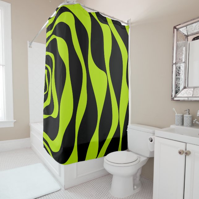 Rideaux De Douche Ebb et flux 4 - Lime vert (En situation)