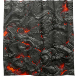 Rideaux De Douche Ébullition de la lave volcanique rocheuse