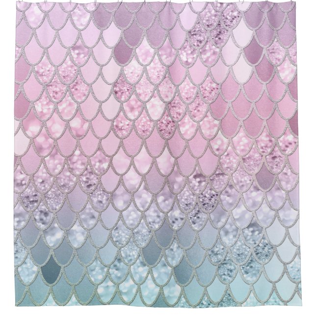Rideaux De Douche Échelles de Parties scintillant de sirènes #2 (Devant)