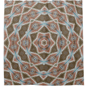 Rideaux De Douche Échelles symétriques : motif de tissu circulaire.