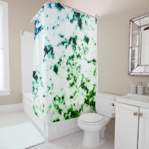 Rideaux De Douche Éclaboussure de peinture marbre blanc noir bleu ve