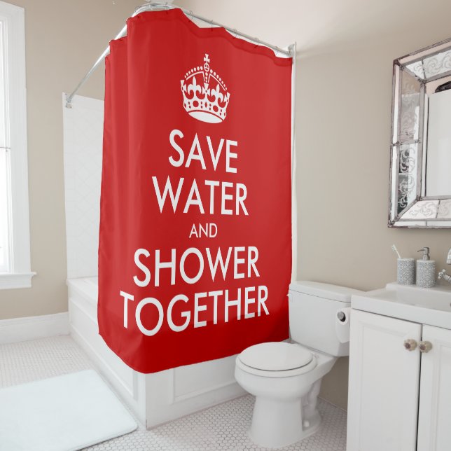 Rideaux De Douche Économisez l'eau et la douche ensemble (Conserver  (En situation)