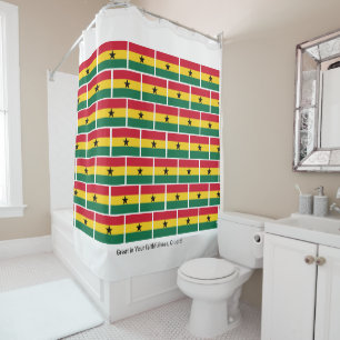 Rideaux De Douche Écriture chrétienne personnalisée DRAPEAU GHANA