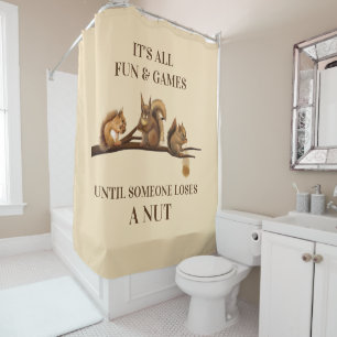 Rideaux De Douche Écureuil drôle tout plaisir et jeux jusqu'à