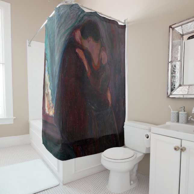 Rideaux De Douche Edvard Munch - Le baiser (En situation)