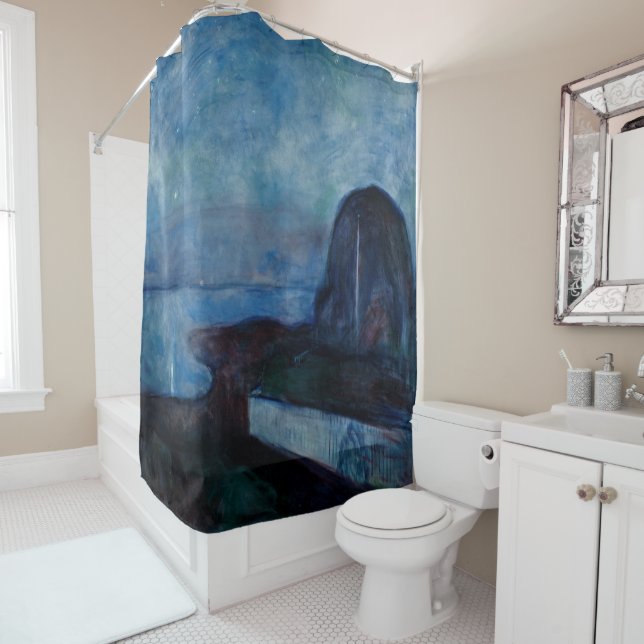 Rideaux De Douche Edvard Munch - Nuit étoilée 1893 (En situation)
