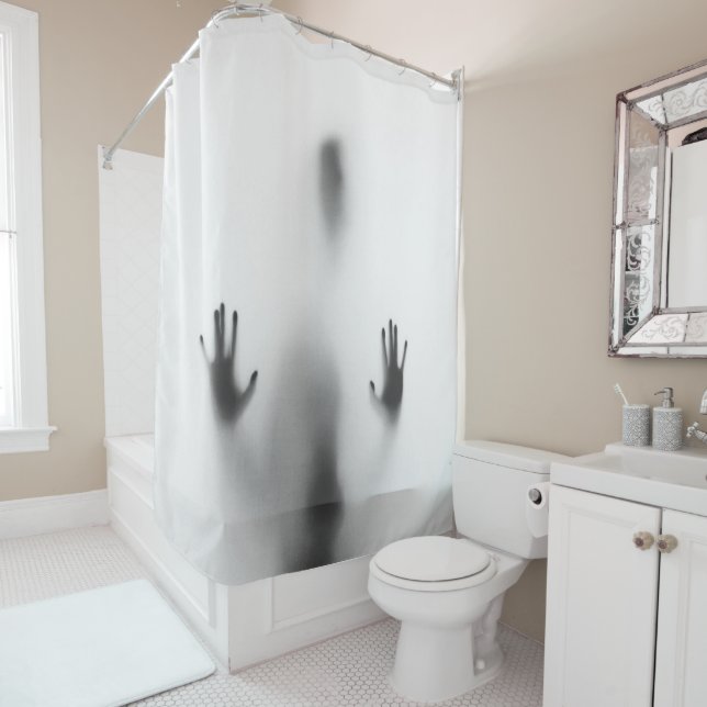 Rideaux De Douche Éffrayant Halloween l'ombre du corps (En situation)