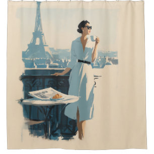 Rideaux De Douche Élégance du café du matin à Paris