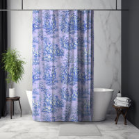 Elégant bleu vintage violet toile de jouy