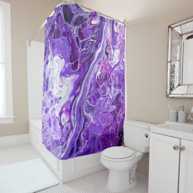 Rideaux De Douche Élégant Dentelle folle 7 - Violet Ultra Violet (En situation)