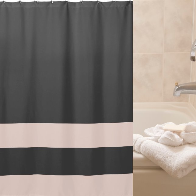 Rideaux De Douche Élégant élégant moderne Foncé Charbon gris et rose (Créateur téléchargé)