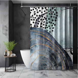 Rideaux De Douche élégant féminin bohème doré pailleté stylé terreux