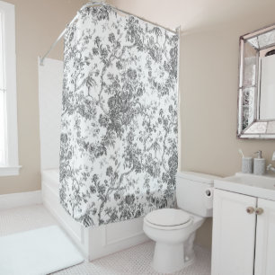 Rideaux De Douche Élégant Gris de Toile Vintage