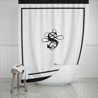 Rideaux De Douche Elegant Hotel Chic Stylish Monogram Ampersand