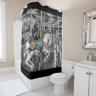Rideaux De Douche Élégant Merry Go Round Carousel Vintage