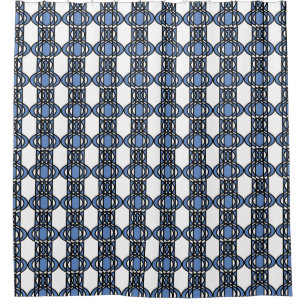 Rideaux De Douche Elégant Mod Blue Abstrait Scarab Motif