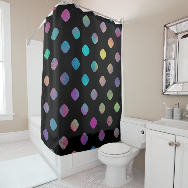 Rideaux De Douche Élégant moderne Arc-en-ciel arrondi Motif | (En situation)