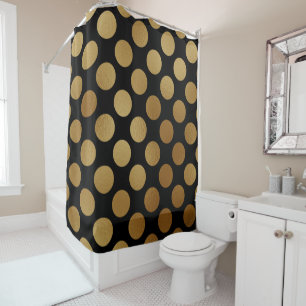 Rideaux De Douche Élégant moderne or doré Pois Motif  