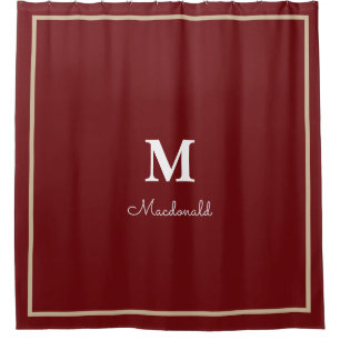 Rideaux De Douche Élégant Monogramme Personnalisé Simple
