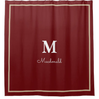 Rideaux De Douche Élégant Monogramme Personnalisé Simple