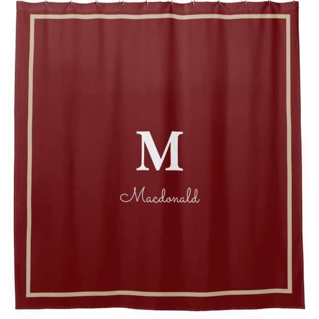 Rideaux De Douche Élégant Monogramme Personnalisé Simple (Devant)