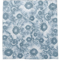 Élégant Motif botanique gris marine