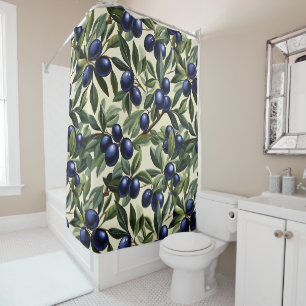 Rideaux De Douche Élégant Motif de branche d'olivier avec des olives