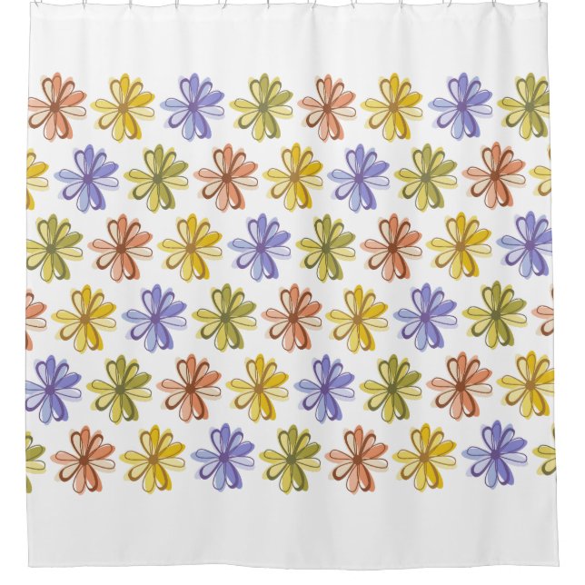 Rideaux De Douche Élégant Motif de fleurs (Devant)