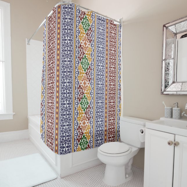 Rideaux De Douche élégant motif ethnique (En situation)