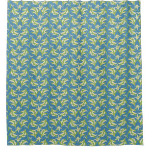 Rideaux De Douche Élégant Motif Lily-de-la-Vallée sur Blue