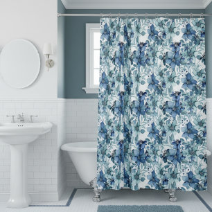 Rideaux De Douche Élégant Motif Vintage bleu chintz