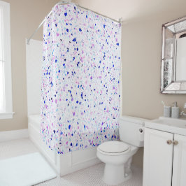 Rideaux De Douche Élégant Terrazzo violet Motif blanc