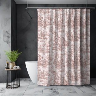 Rideaux De Douche Elégant vintage brun clair toile de jouy