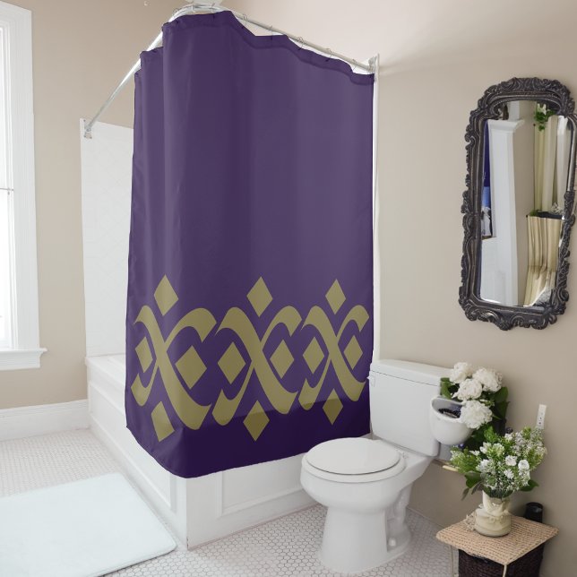 Rideaux De Douche Élégant violet et beige foncé (Créateur téléchargé)