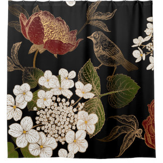 Rideaux De Douche Élégante Chinoiserie Inspiré Floral Floroms